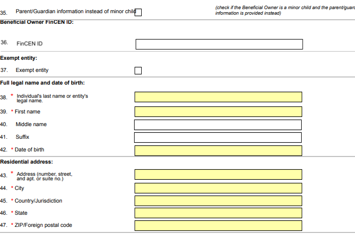How to fill out a BOI Report - Step 6