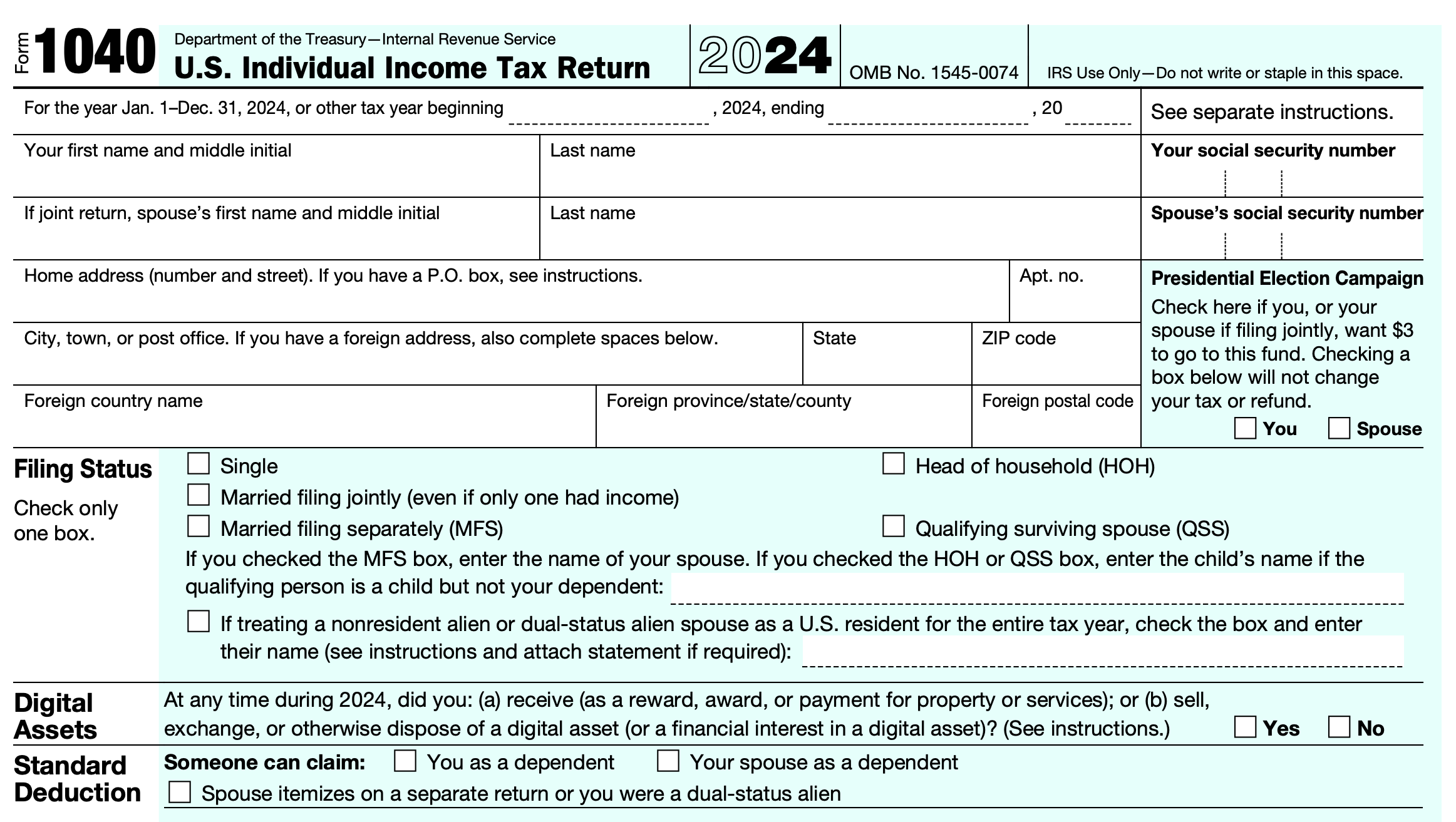 irs form 1040
