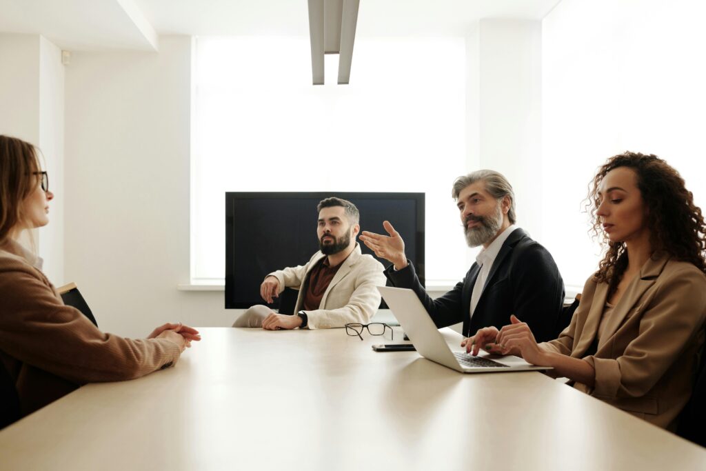 A business meeting